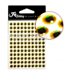 3D очи за изкуствени примамки Fil Fishing Fish Eyes - Gold