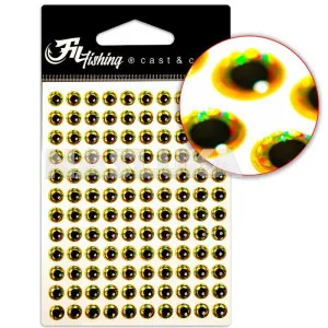 3D очи за изкуствени примамки Fil Fishing Fish Eyes, Gold 3D очи за изкуствени примамки Fil Fishing Fish Eyes, Gold