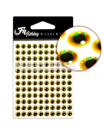 3D очи за изкуствени примамки Fil Fishing Fish Eyes - Gold