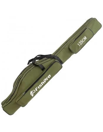Троен калъф за въдици FishPro Green