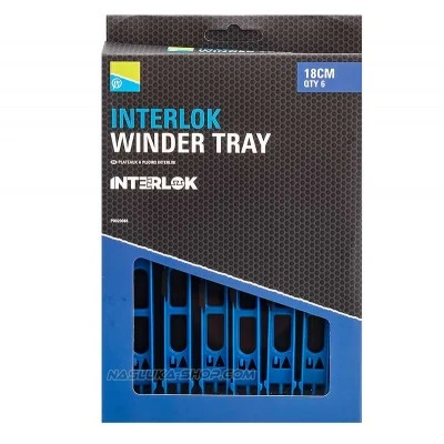 Тава с 6 бр. совалки за монтажи Preston Interlok Winder Tray - 18 см