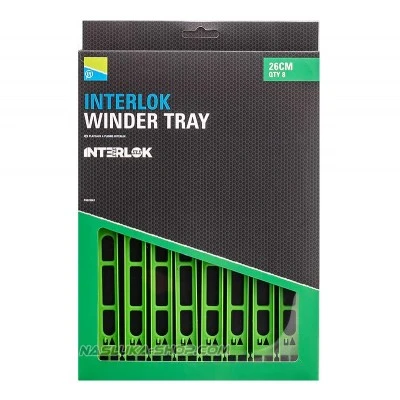 Тава с 8 бр. совалки за монтажи Preston Interlok Winder Tray - 26 см