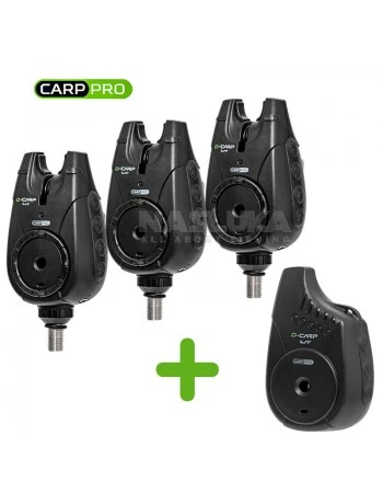 Комплект сигнализатори за шаран Carp Pro D-Carp WT Bite Alarm Set 3+1