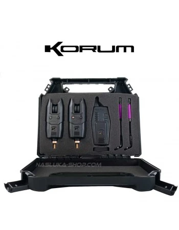 Комплект сигнализатори с централа и обтегачи Korum KBI-R 2+1