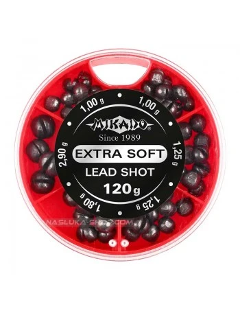 Тежести за плувка в кутия Mikado Extra Soft Lead Shot - 120г