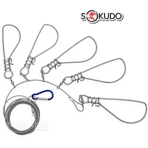 Кукан със стоманено въже Sokudo Fish Lock 2408 Кукан със стоманено въже Sokudo Fish Lock 2408