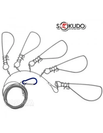 Кукан със стоманено въже Sokudo Fish Lock 2408