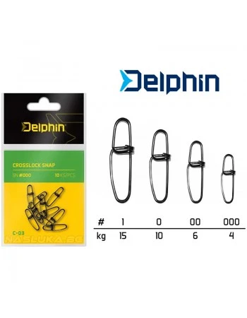 Карабинки за спининг риболов Delphin Crosslock Snap - 10 бр.
