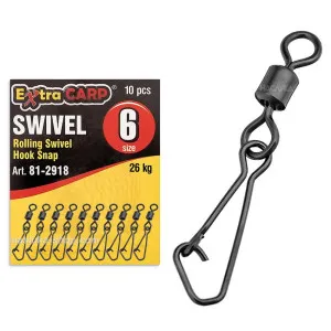 Вирбели с карабина Extra Carp Rolling Swivel Hook Snap Вирбели с карабина Extra Carp Rolling Swivel Hook Snap