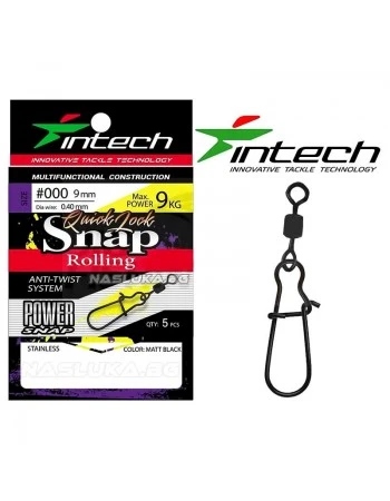 Вирбели с карабинка Intech Quick Lock Snap  Rolling - Matt Black - 10 бр.