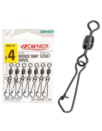 Усилени вирбели Owner Hooked Snap Swivel