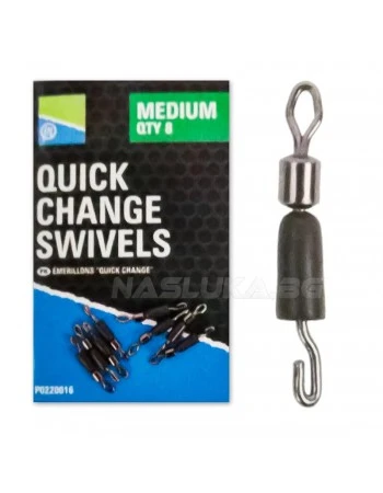 Вирбели - бързи връзки Preston Innovation Quick Change Swivels - 8 бр.