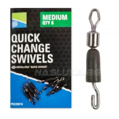 Вирбели - бързи връзки Preston Innovation Quick Change Swivels - 8 бр.