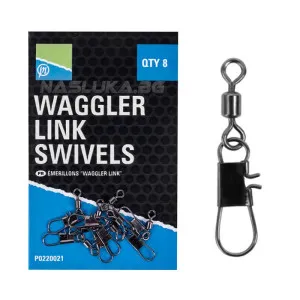 Вирбели с карабина за монтаж на ваглер Preston Waggler Link Swivels, 8 бр. Вирбели с карабина за монтаж на ваглер Preston Waggler Link Swivels, 8 бр.