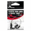 Еластични връзки с вирбели и карабина за фидер Fil Fishing Power Gum Link Swivels Snap - 7546