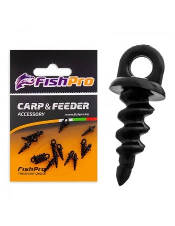 Полимерни винтчета за стръв FishPro Carp & Feeder Bait Screws Black, 15 бр.