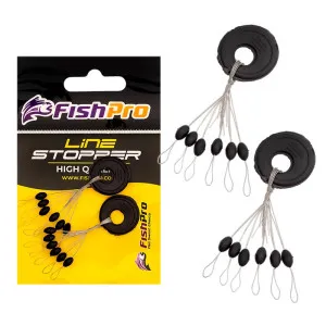 Стопери за монтажи FishPro Line Stopper Oval 12 бр., Black Стопери за монтажи FishPro Line Stopper Oval 12 бр., Black