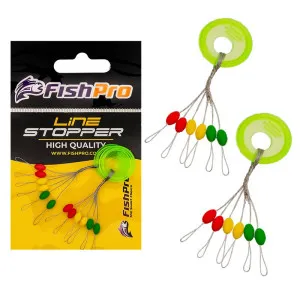 Стопери за монтажи FishPro Line Stopper Oval 12 бр., Mix Стопери за монтажи FishPro Line Stopper Oval 12 бр., Mix