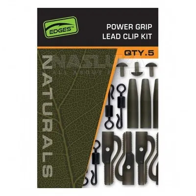 Комплект за шарански монтажи Fox Edges Naturals Power Grip Lead Clip Kit, 5 бр.