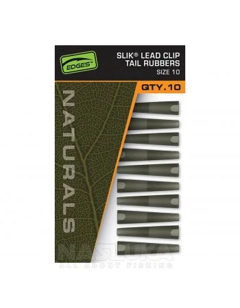 Шлаух Fox Edges Naturals Slik Lead Clip Tail Rubber, Size 10, 10 бр.