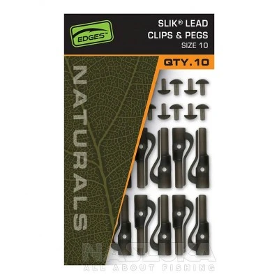 Комплект за монтажи Fox Naturals Slik Lead Clips & Pegs, Size 10, 10 бр.
