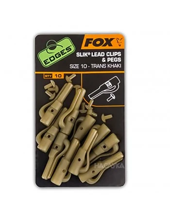 Клипсове за монтажи Fox Slik Lead Clips + Pegs, Trans Khaki