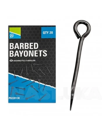 Метални шипове за стръв с контра Preston Innovation Barbed Bayonets - 20 бр.