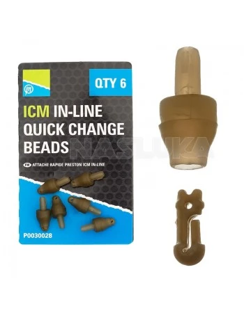 Инлайн бързи връзки за метод фидер Preston Innovation ICM In-Line Quick Change Beads - 6 бр.