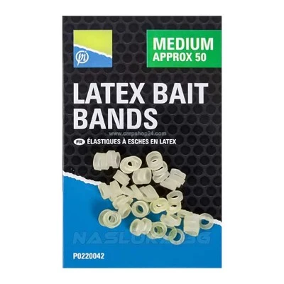 Силиконови рингове за стръв Preston Latex Bait Bands 50 бр.- Medium