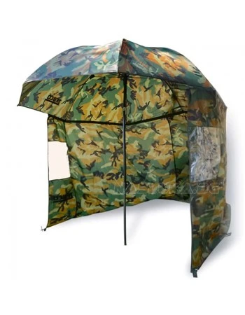 Шарански чадър със странична стена Zebco Storm Umbrella Camo 2.20м