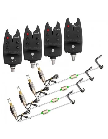 Комплект от 4 бр. аларми и обтегачи FishPro Signal-4 Carp Set