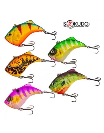 Комплект от 5 бр. вайб примамки Sokudo Haron 6.5см, 14г