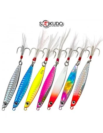 Комплект от 7 бр. морски пилкери Sokudo Rocket Shore Slow Jig Set, 21г