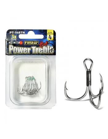 Тройни куки Filstar Power Treble PT-148TN - 3x - 6 бр.