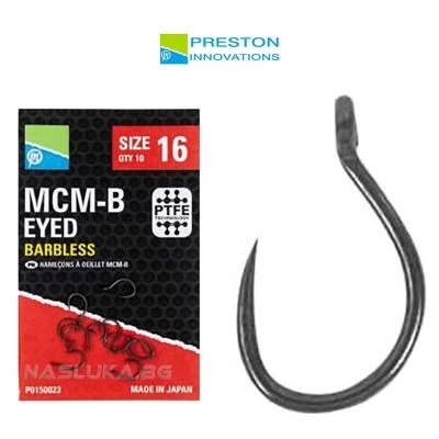 Куки без контра с ухо Preston MCM-B Eyed Barbless