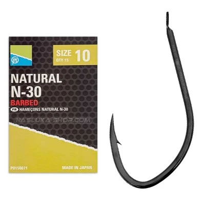 Куки Preston Innovation Natural N-30 Barbed - 15 бр.