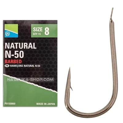 Куки Preston Innovation Natural N-50 Barbed - 15 бр.