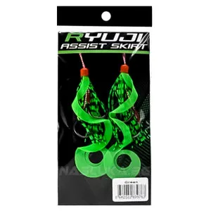 Асист куки за пилкери и джигове Ryuji Assist Skirt 2x2 бр., Green Асист куки за пилкери и джигове Ryuji Assist Skirt 2x2 бр., Green