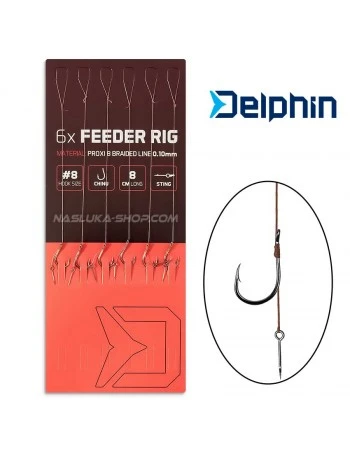 Вързани куки за фидер риболов Delphin Proxi 8 Braided Line - Sting 5мм