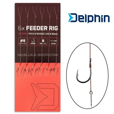 Вързани куки за фидер риболов Delphin Proxi 8 Braided Line - Sting