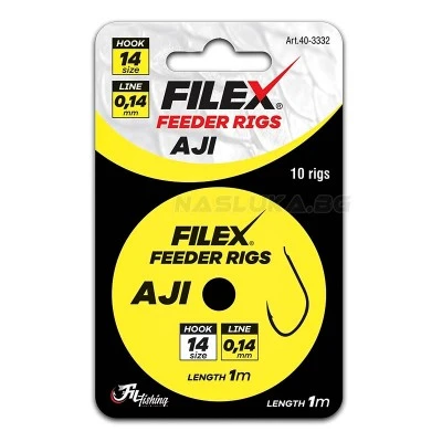Вързани куки за фидер риболов Filex Feeder Rigs AJI - 10бр.