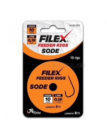 Вързани куки за фидер риболов Filex Feeder Rigs SODE - 10бр.