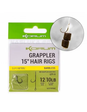 Вързани куки на косъм Korum Grappler Hair Rigs 15"