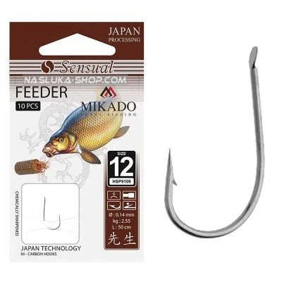 Вързани куки за фидер риболов Mikado Sensual Feeder 10бр.
