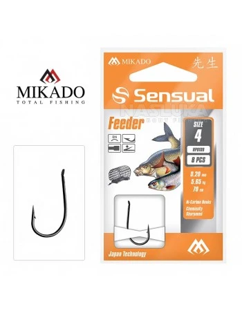 Вързани куки за фидер Mikado Sensual Feeder, 70 см - 8 бр.