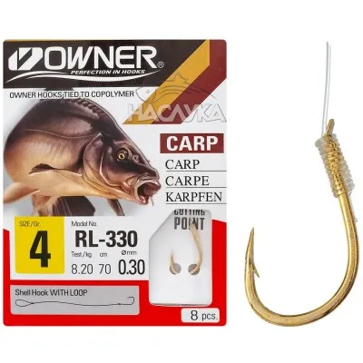 Вързани куки за риболов на шаран Owner Cut Gure RL-330