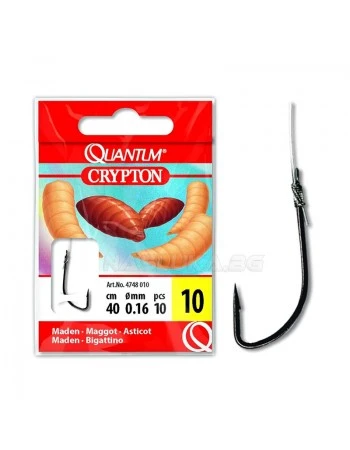 Вързани куки Quantum Crypton Maggot - 10 бр.
