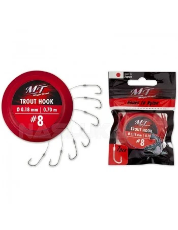 Вързани куки за пъстърва MT Trout Hooks - 2м - 7 бр.