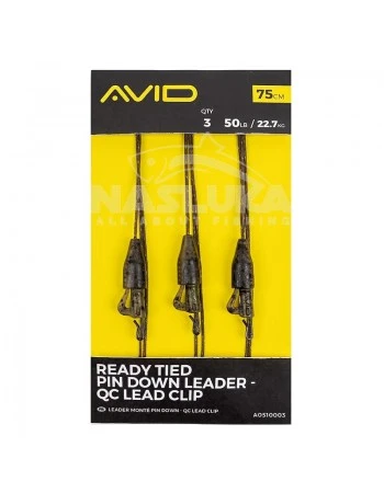 Монтажи за шаран Avid Carp Ready Tied Pin Down Leader - QC Lead Clip