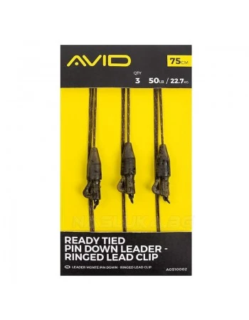Монтажи за шаран Avid Carp Ready Tied Pin Down Leader - Ringed Lead Clip